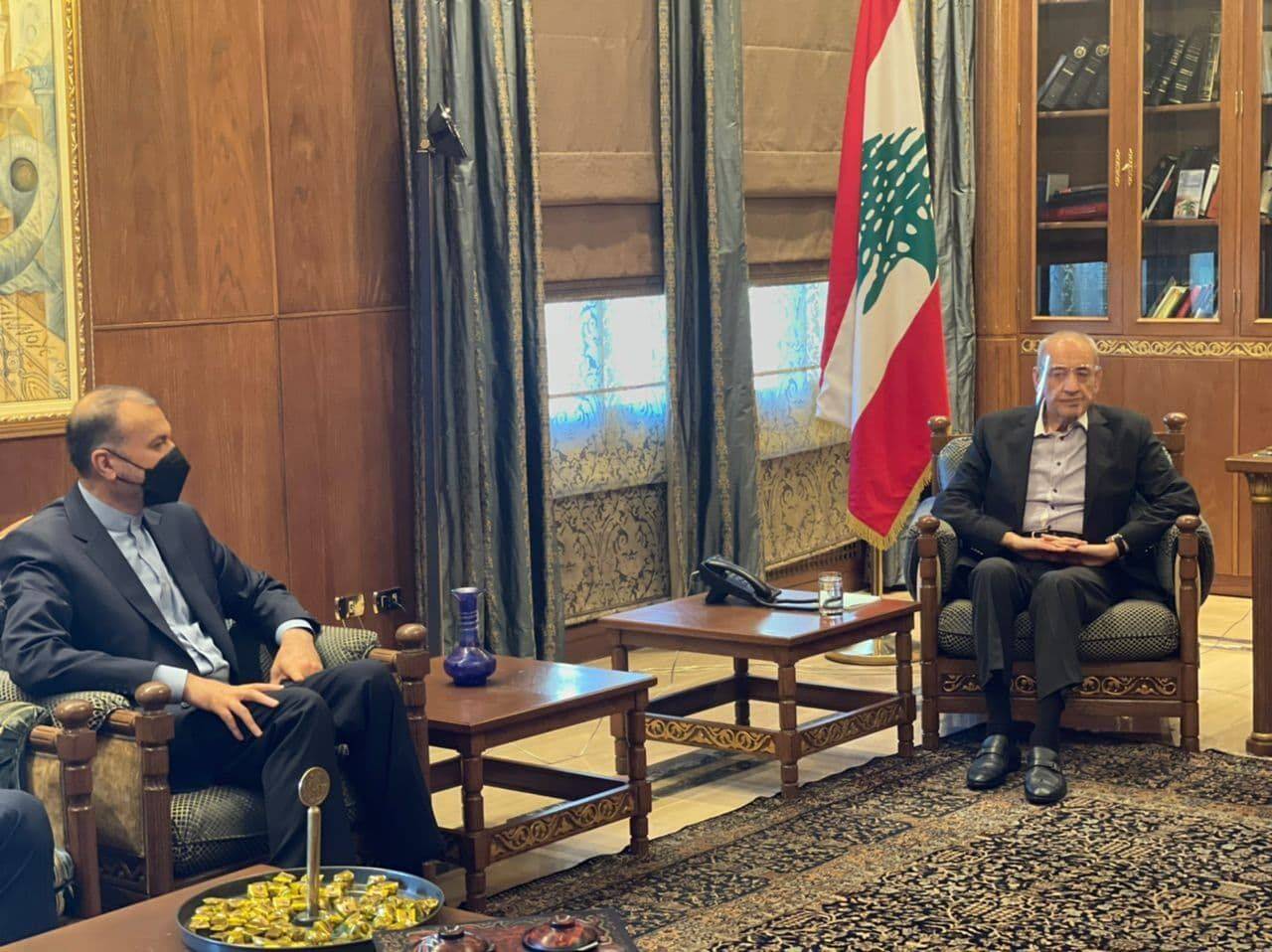 وزیر امور خارجه با رییس مجلس لبنان دیدار کرد